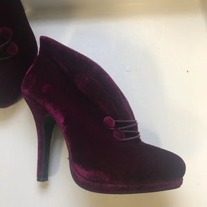 Red velvet shoes